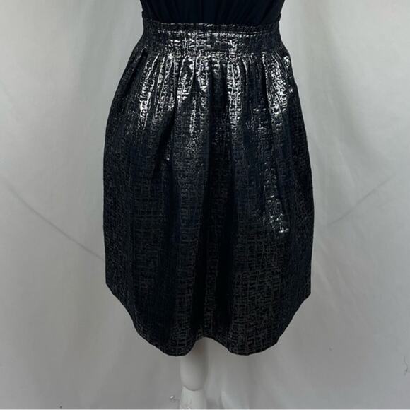 Max And Cleo Black & Metallic Silver WhimsiGoth BabyDoll Chic Dress NWOT Size 2 - Picture 7 of 13